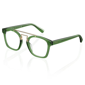IGIOO CA5399 Queen Clear Green Acetate Eyeglasses with Double Bridge - Frame Width 142mm, Lens Width 49mm, Lens Height 44mm, Bridge Width 23mm, Arm Length 145mm - Women's Frames
