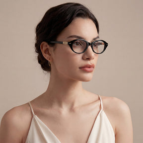 IGIOO Italian Design Black Oval Acetate Eyeglasses lifestyle