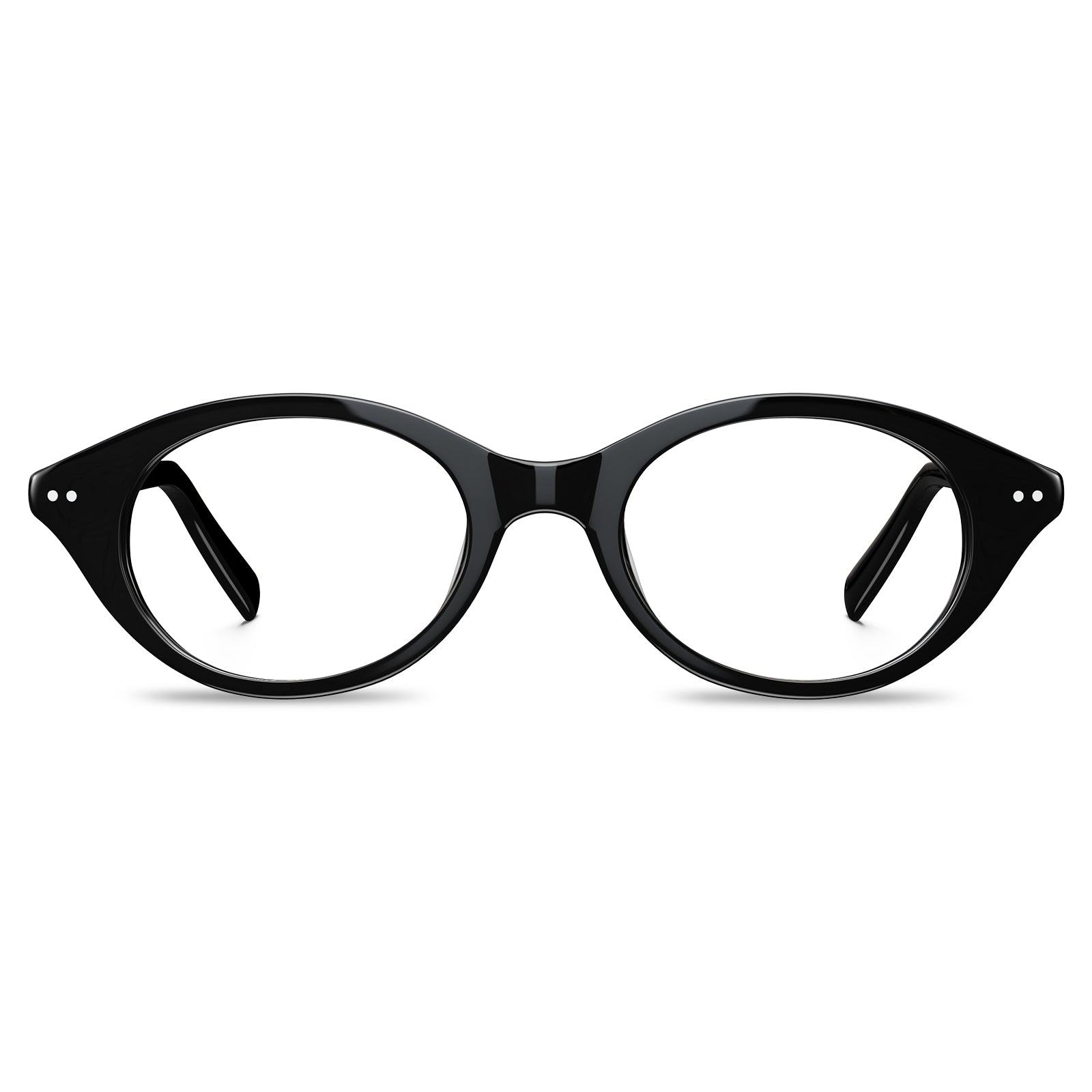 IGIOO Italian Design Black Oval Acetate Eyeglasses-front