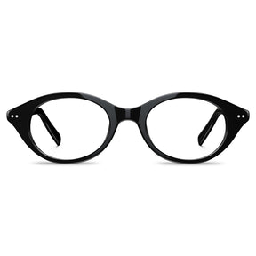 IGIOO Italian Design Black Oval Acetate Eyeglasses-front