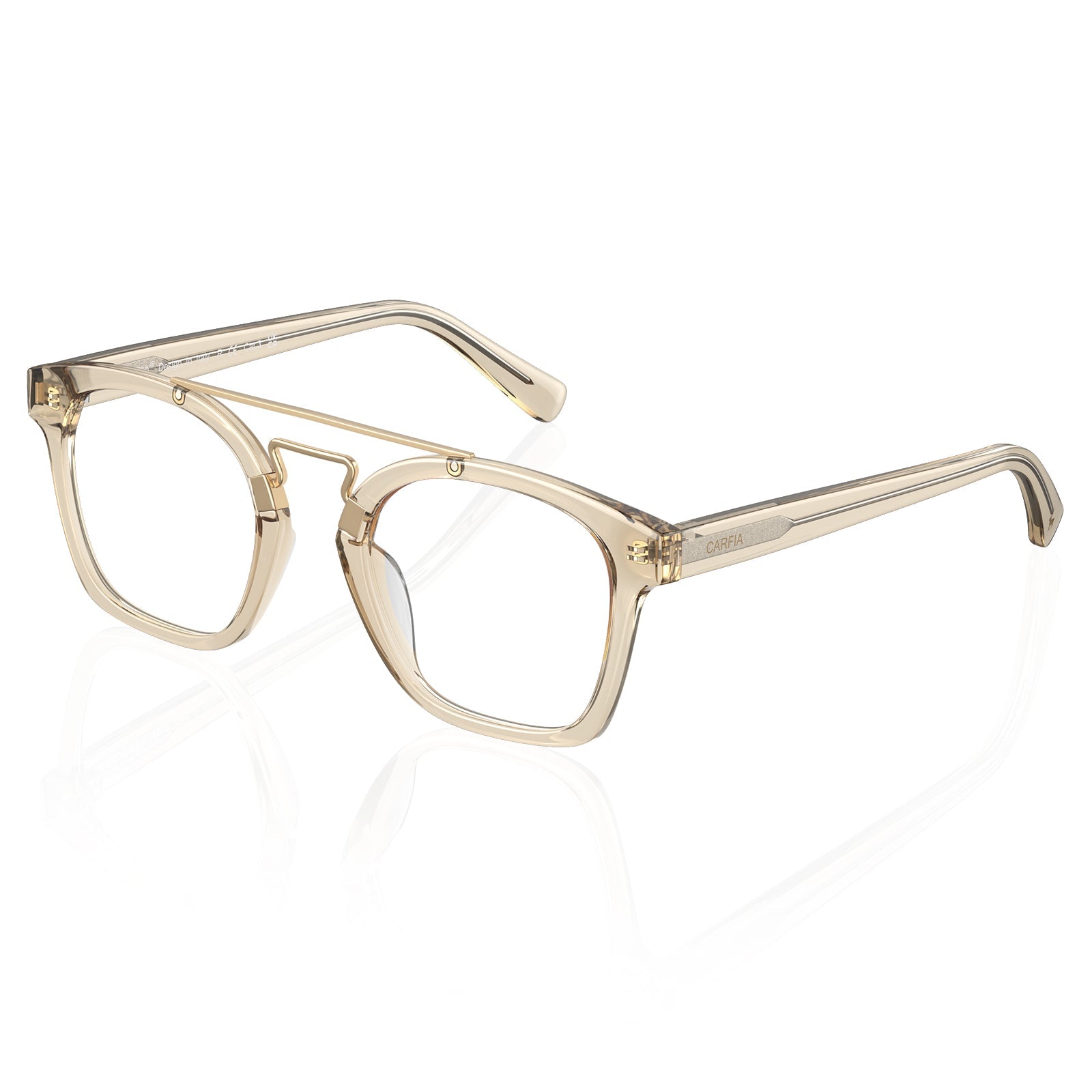 IGIOO Queen clear gold Acetate Eyeglasses Double Bridge Women's Frames CA5399 angle