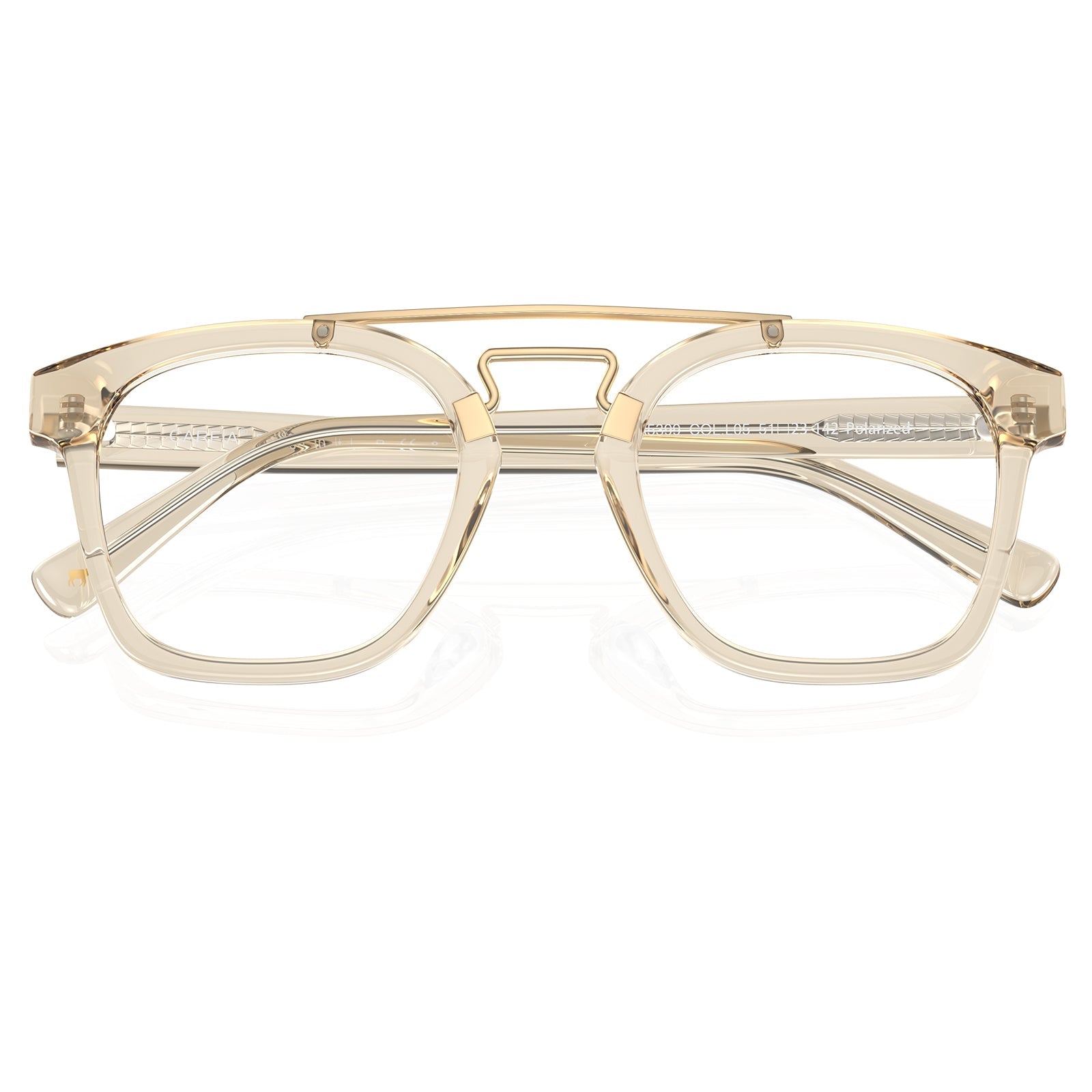 IGIOO Queen clear gold Acetate Eyeglasses Double Bridge Women's Frames CA5399 flod