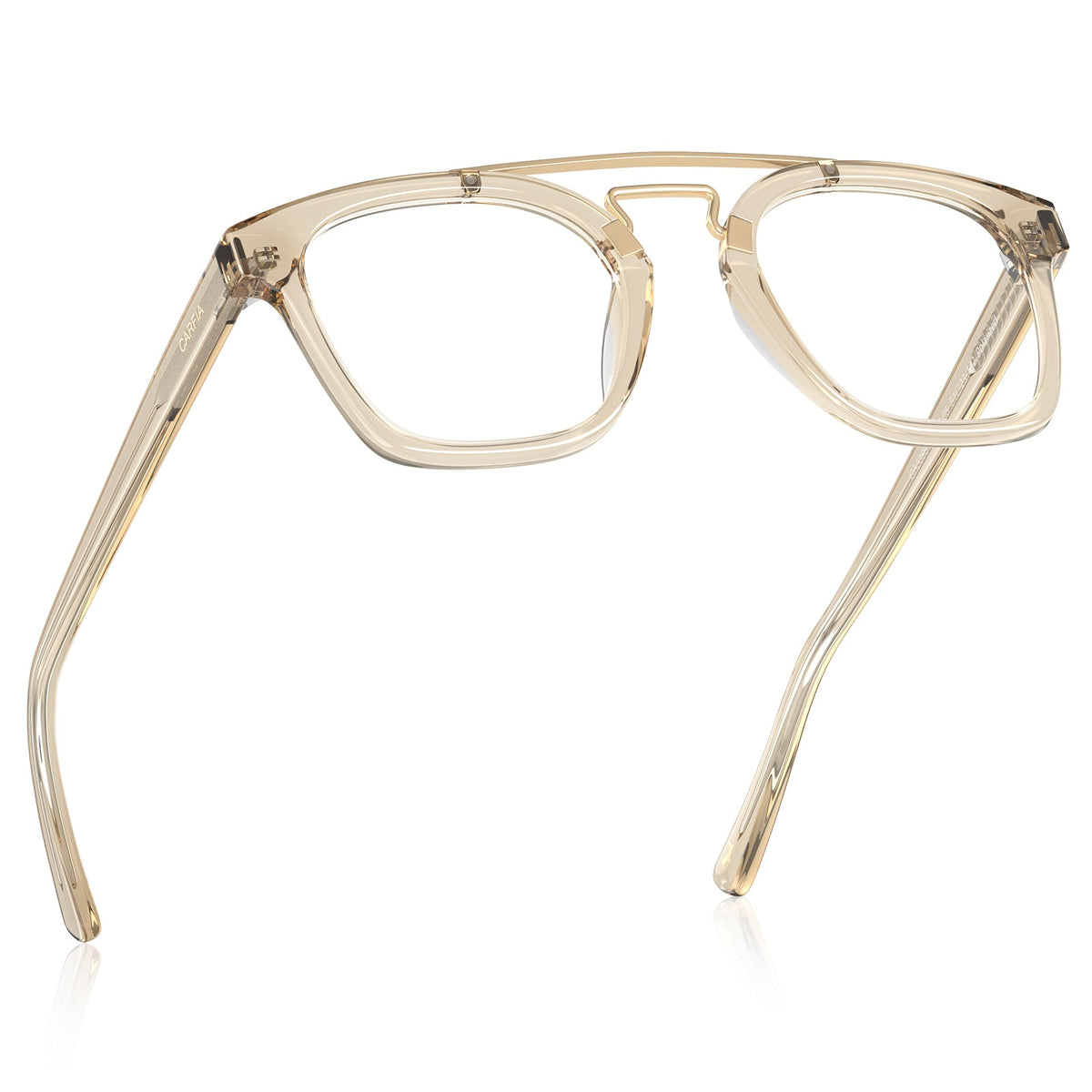 IGIOO Queen clear gold Acetate Eyeglasses Double Bridge Women's Frames CA5399 fly