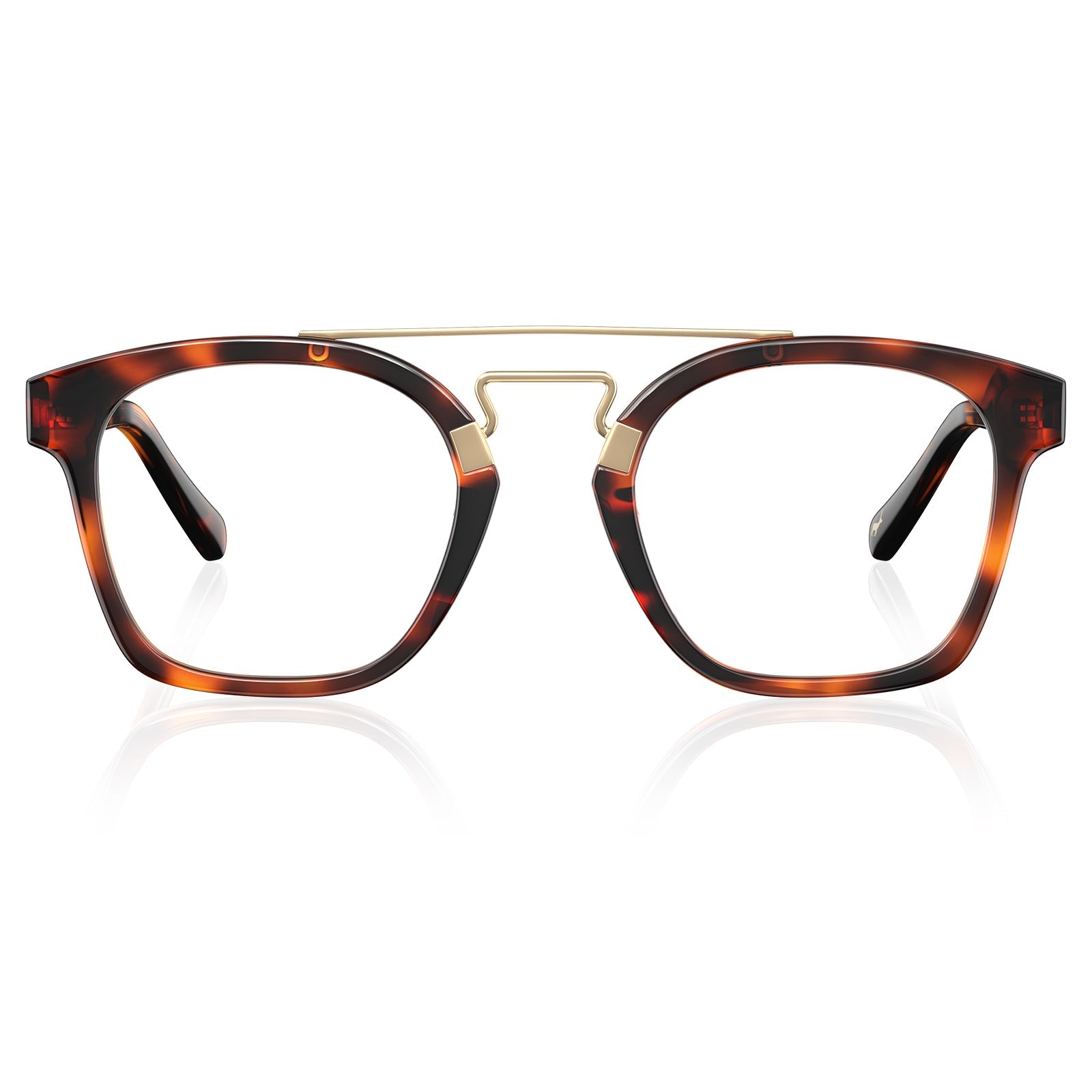 IGIOO Queen Tortoiseshell Acetate Eyeglasses Double Bridge Women's Frames Front