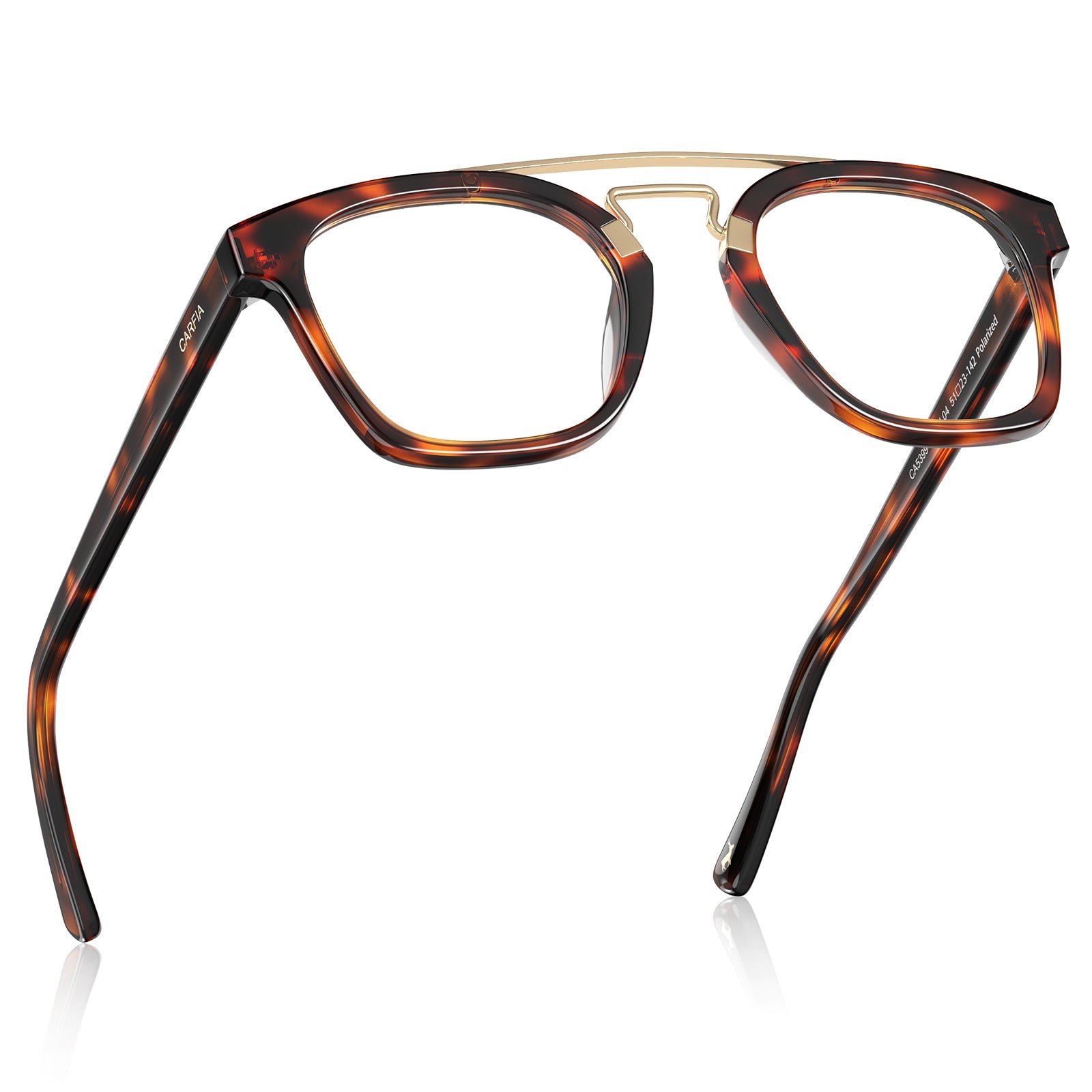 IGIOO Queen Tortoiseshell Acetate Eyeglasses Double Bridge Women's Frames fly