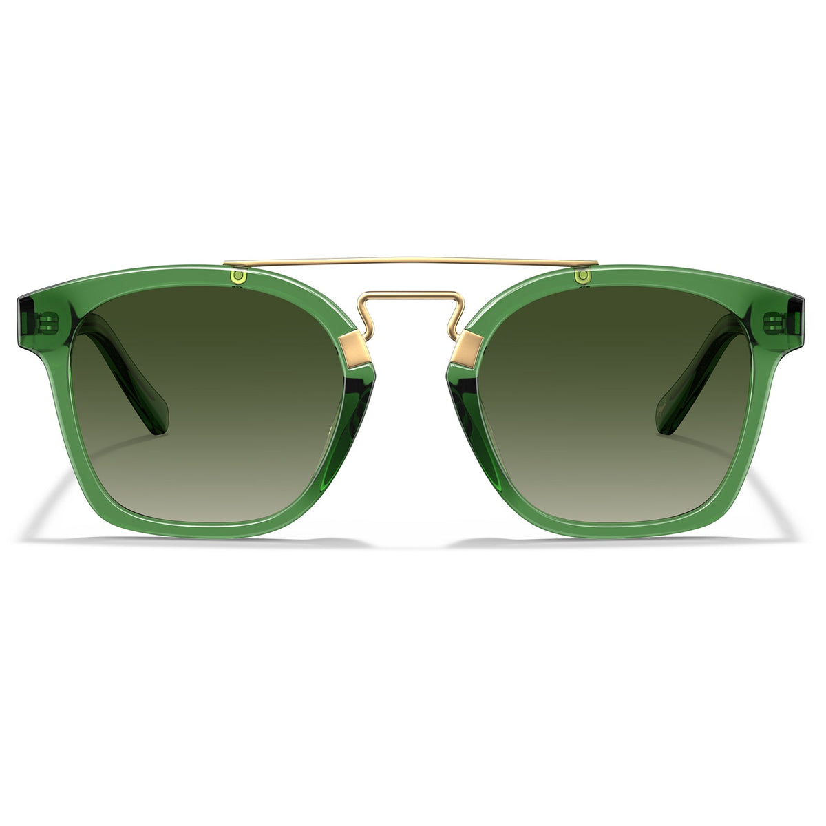 IGIOO Retro Square Sunglasses Women Men UV400 Double Bridge Acetate Shades front