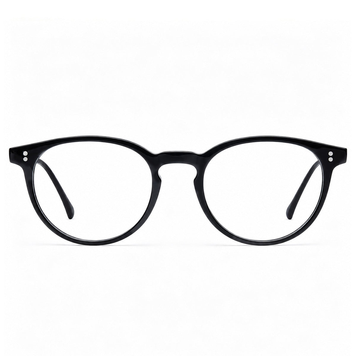 IGIOO Vinyl FC01 Black Round Acetate Eyeglasses handmade eyewear front