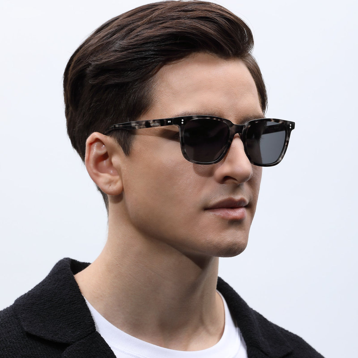 Transparent Acetate Frame with Grey Lenses men Sunglasses | IGIOO