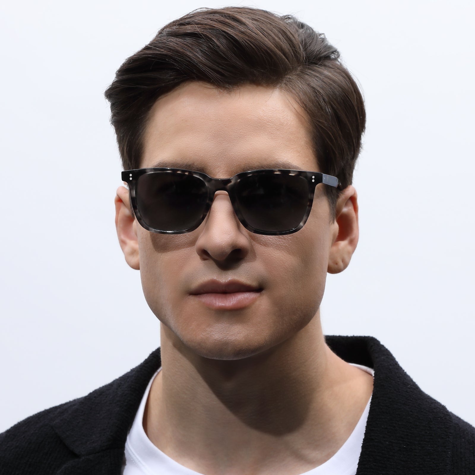 Transparent Acetate Frame with Grey Lenses men Sunglasses  IGIOO fashion glasses