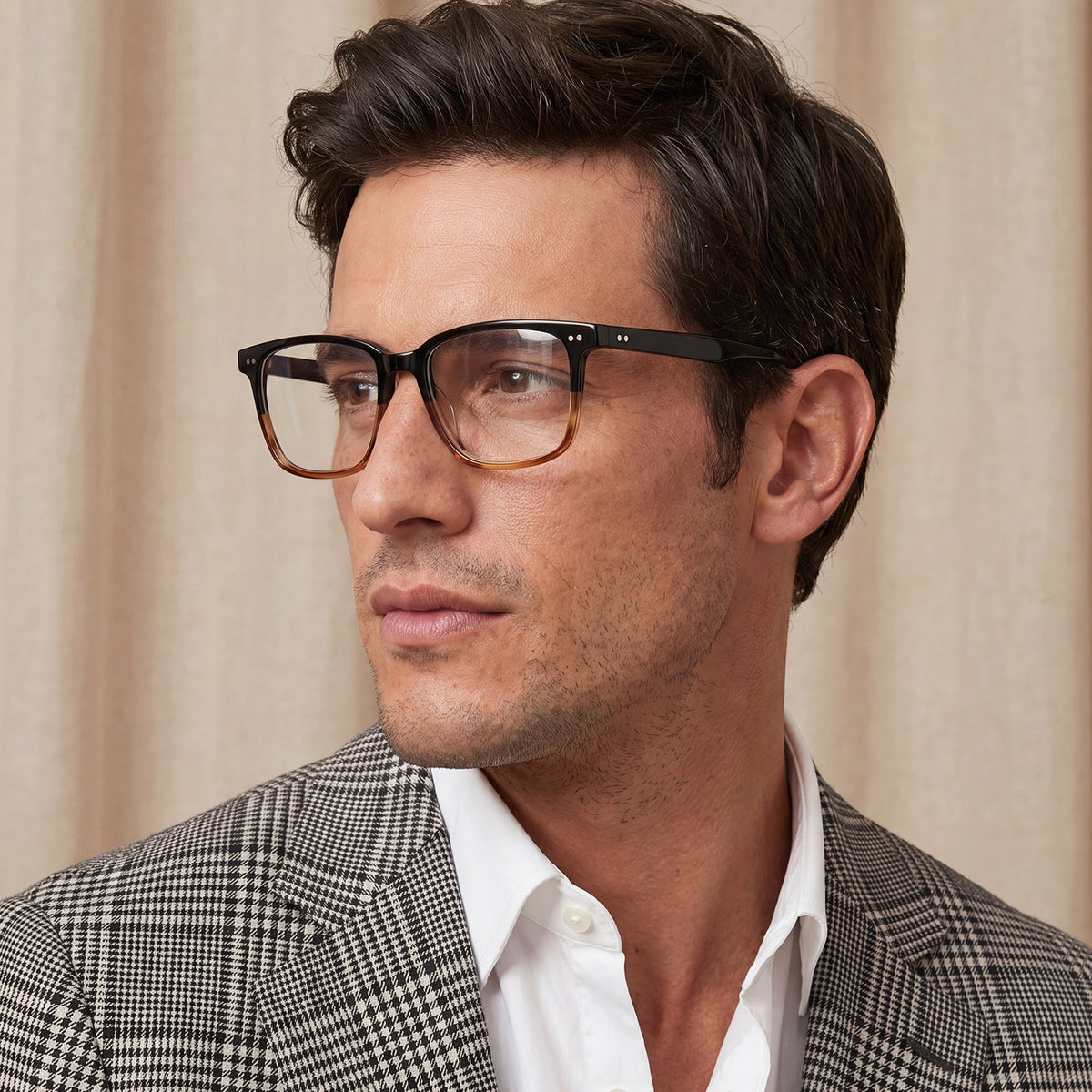 Lightweight Square Eyeglasses Black Tortoise Acetate Frame IGIOO eyewear men eyewear