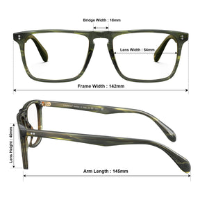 men-new-classic-acetate-frame-green-and-black-eyeglasses-size