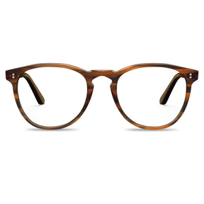 Striped brown acetate eyeglasses Orlanda CA2307-FL02 full rim prescription frames front view unisex style