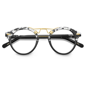 tortoise-acetate-eyeglasses-black-and-white-round-full-rim-frame-everyday-use-eyewear-flod