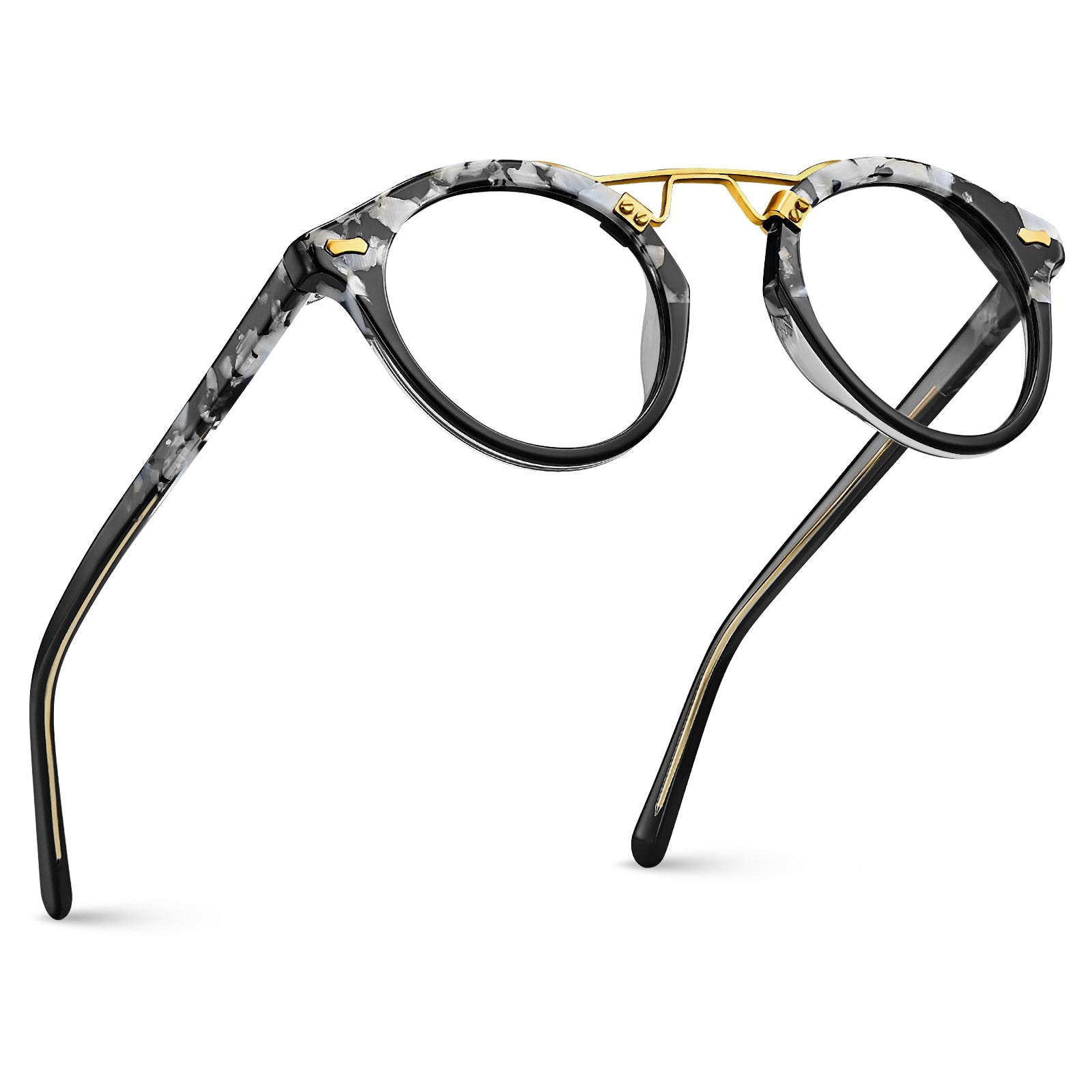 tortoise-acetate-eyeglasses-black-and-white-round-full-rim-frame-everyday-use-eyewear-fly