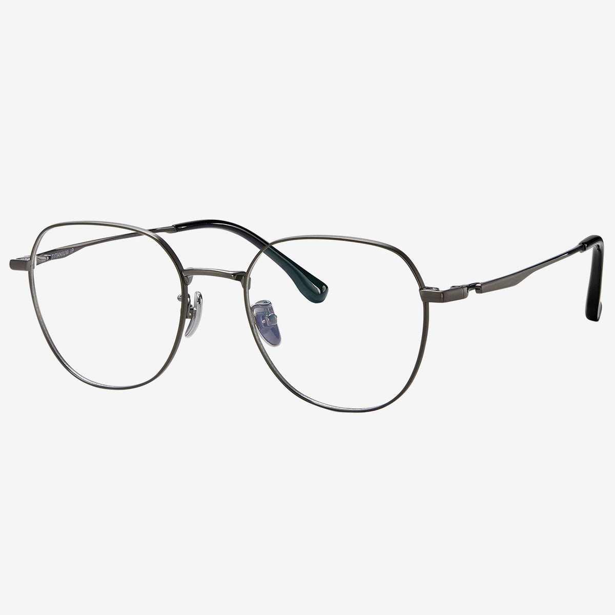 Gauzy geometric titanium eyeglasses, view 2
