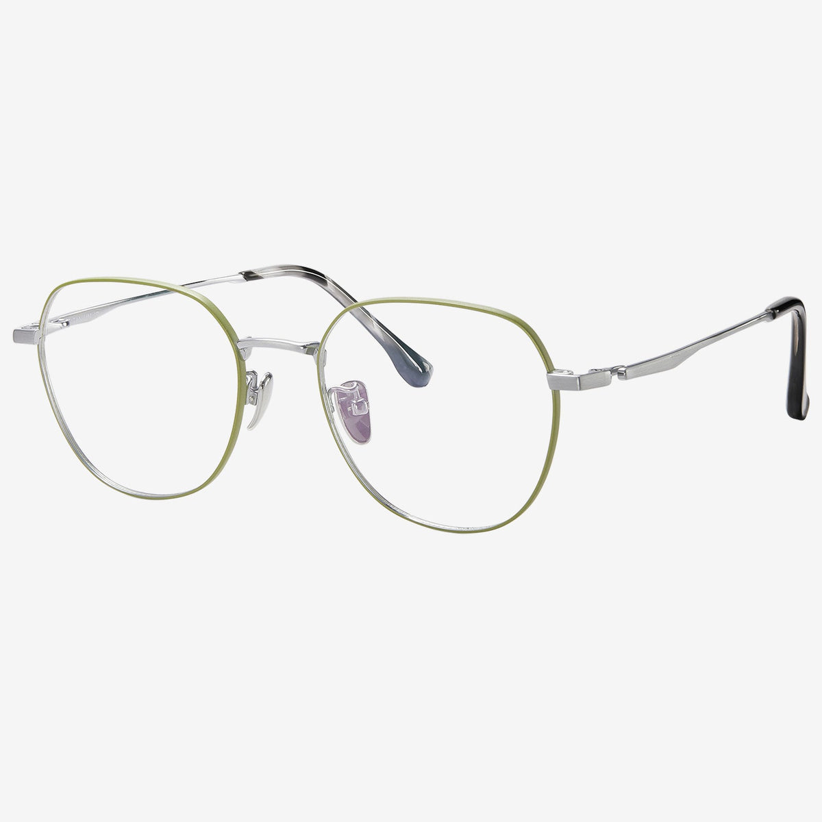 Gauzy geometric titanium eyeglasses, view 2
