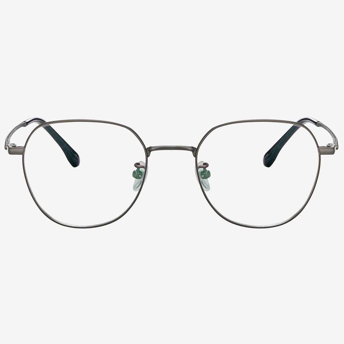 Gauzy geometric titanium eyeglasses, view 1