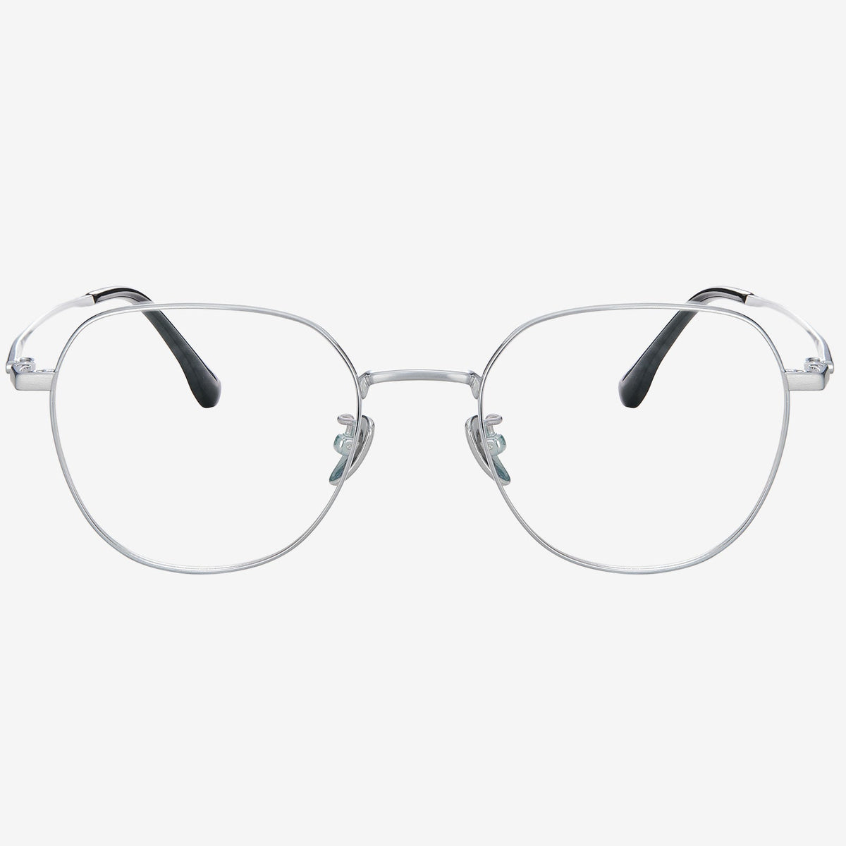 Gauzy geometric titanium eyeglasses, view 1