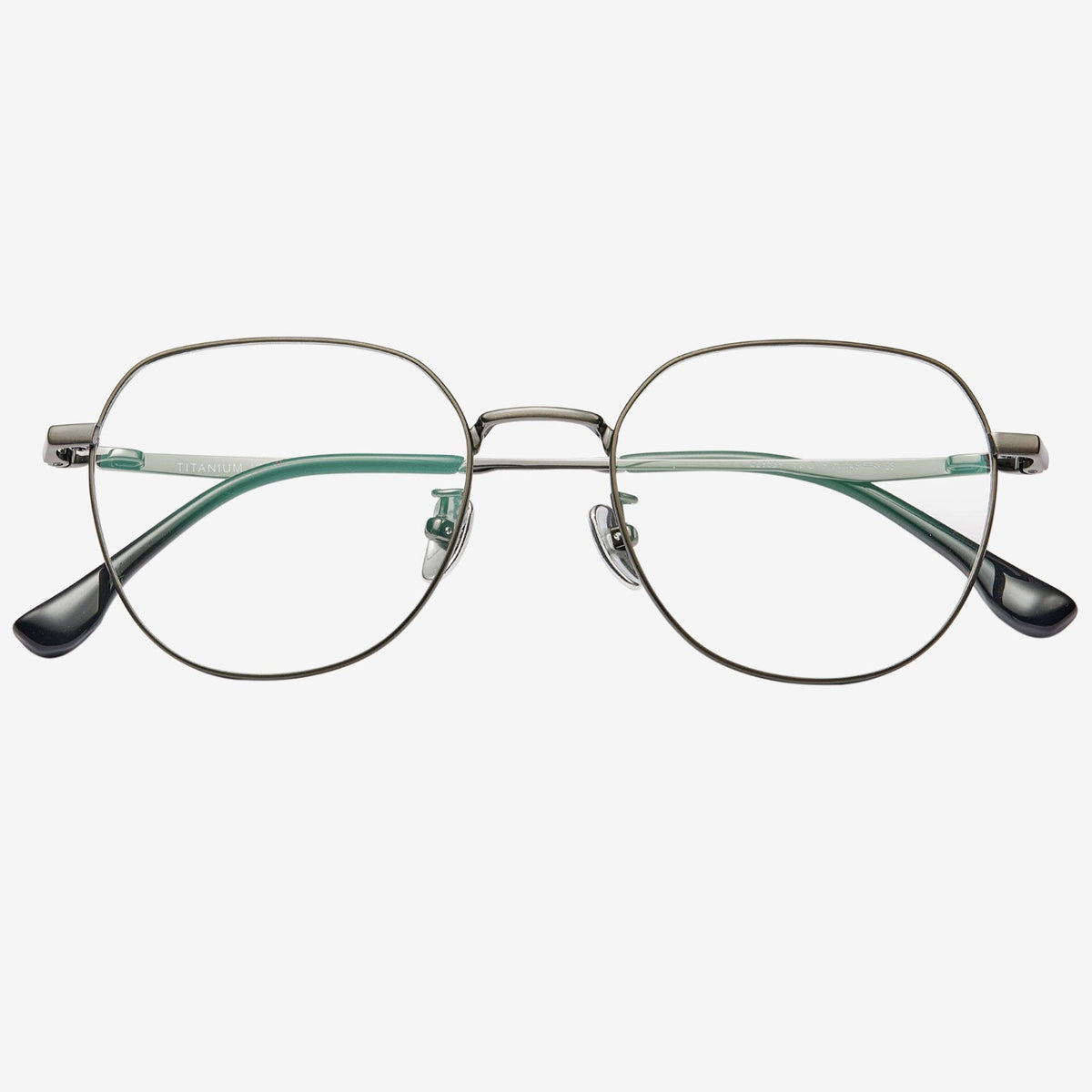 Gauzy geometric titanium eyeglasses, view 5