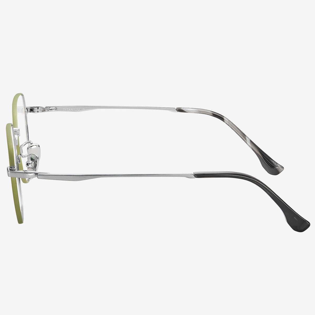 Gauzy geometric titanium eyeglasses, view 3
