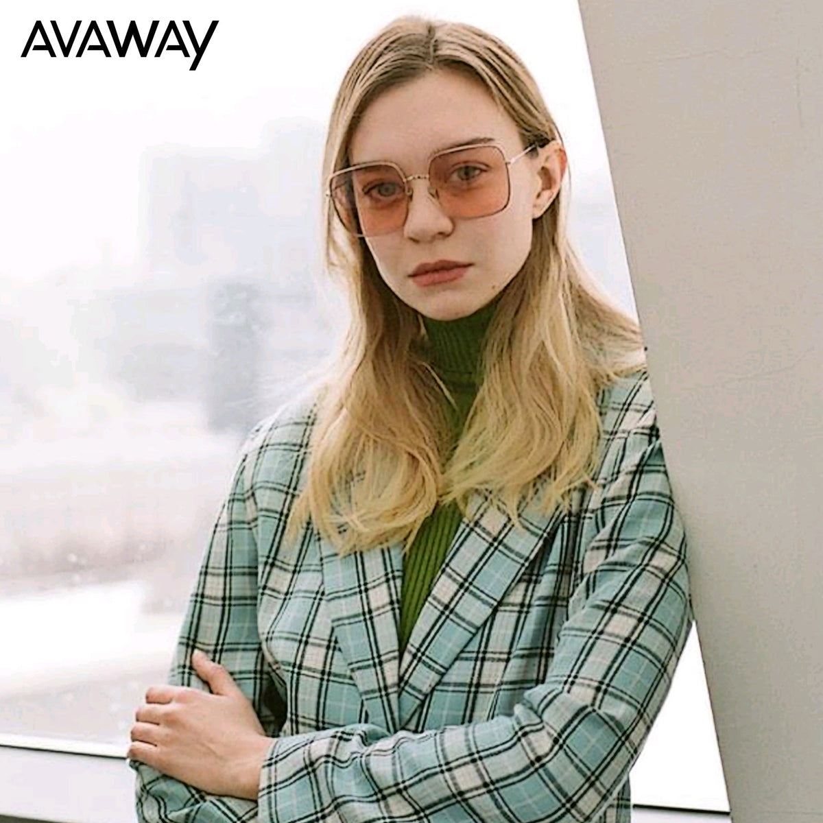 Mabel gold square sunglasses view 2